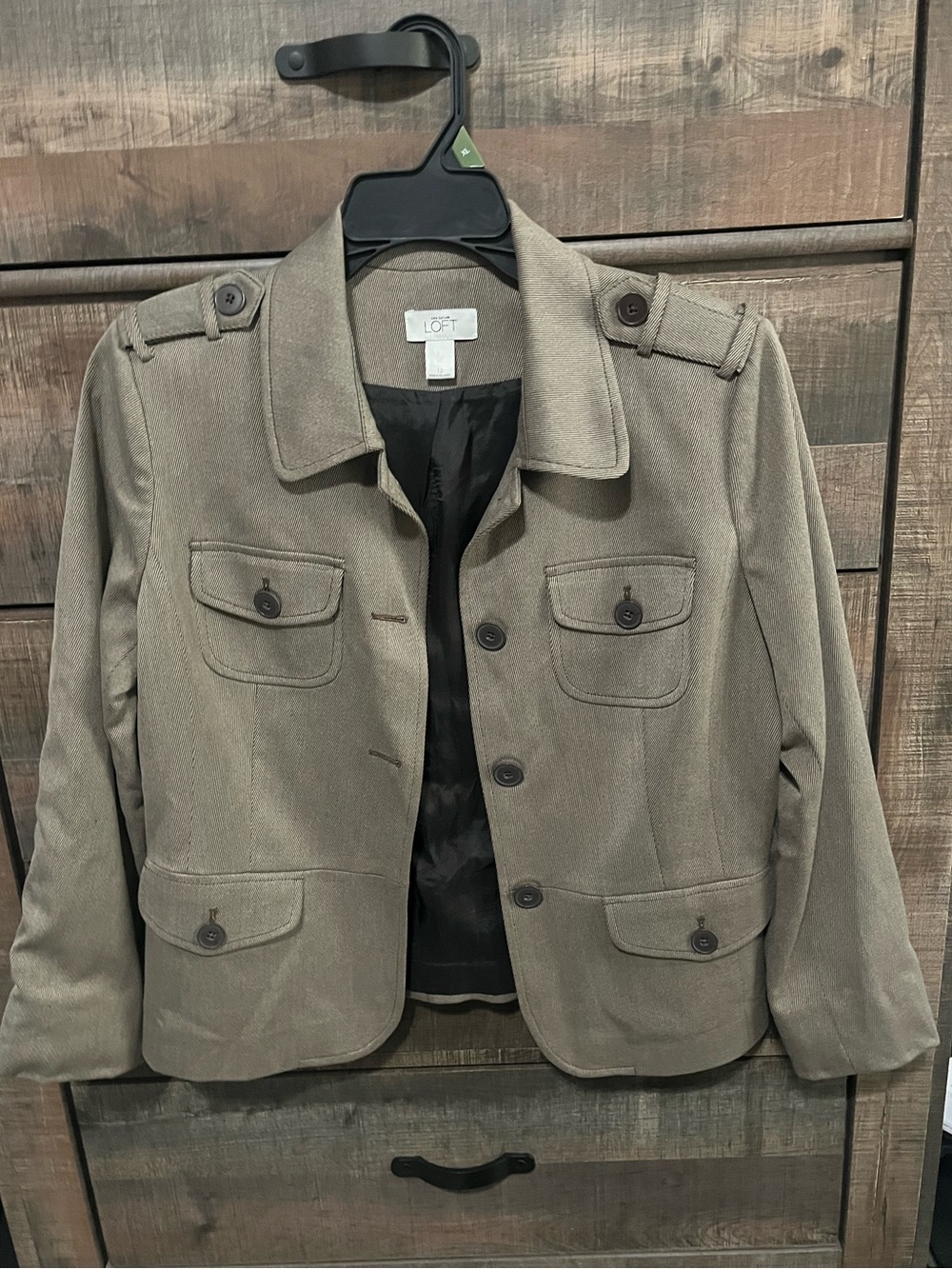 LOFT Taupe Utility Jacket/Blazer